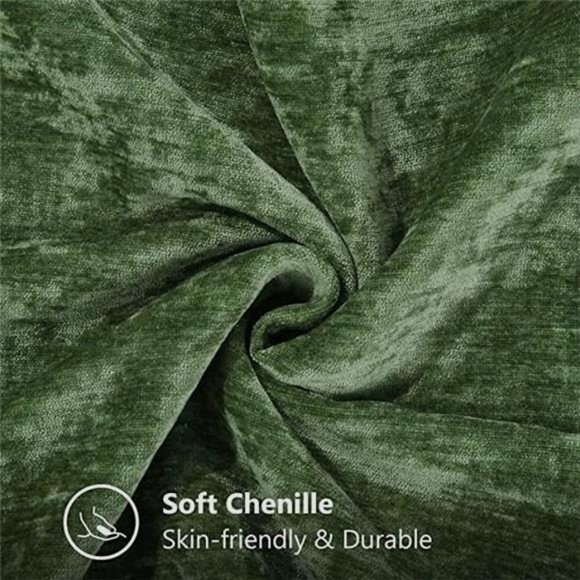 Set Of 2 |  Green  |  Christmas Chenille Soft Throw Pillow Covers 18x18 | Decor - Picture 5 of 6